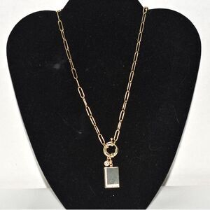 Mint & Lilly Gold Tone 20" Paperclip Chain Rhinestone Initial "L" Y2K Necklace